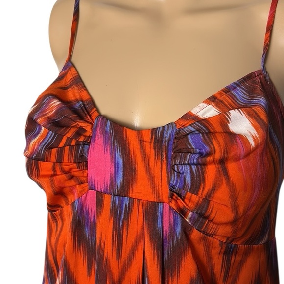 BEBE   Halter maxi dress, lace accent,tribal,aztec,multicolored,adj straps,EC - Picture 3 of 13